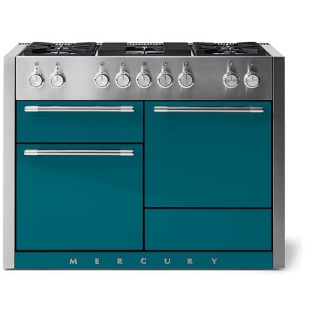 AGA Mercury Series 48 Inch Wide 6 Cu. Ft. Slide In Dual Fuel Range with Glide Out Broiler System™ Salcombe Blue
